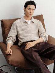 Men's Commuter Solid Ribbed-Texture Knit Top