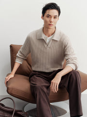 Men's Commuter Solid Ribbed-Texture Knit Top