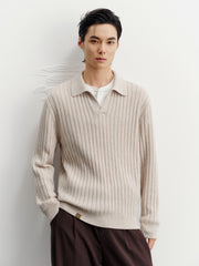 Men's Commuter Solid Ribbed-Texture Knit Top