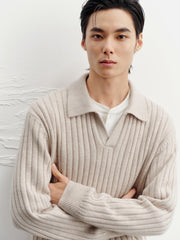 Men's Commuter Solid Ribbed-Texture Knit Top