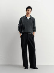 Men's Commuter Solid Ribbed-Texture Knit Top