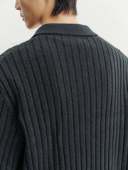 Men's Commuter Solid Ribbed-Texture Knit Top
