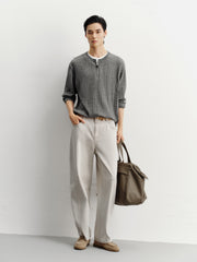 Men's Casual Faux-Layer Cable-Knit Sweater