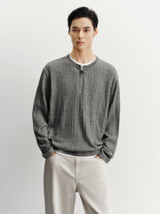 Men's Casual Faux-Layer Cable-Knit Sweater