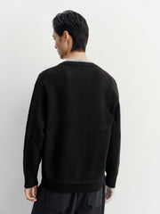 Men's Casual Wool-Blend V-Neck Faux-Layer Knit Top