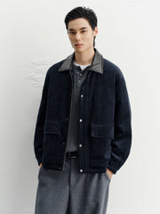 Men's Casual Denim-Style Lightweight Down Jacket
