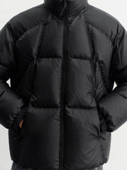 Men's Casual Black Textured Down Jacket