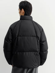 Men's Casual Black Textured Down Jacket