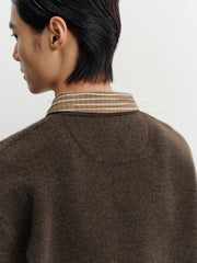 Men's Old Money Style Wool-Blend Shirt-Style Knit Top