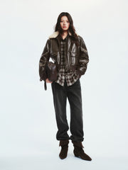 Women's Casual Denim High-Coverage Waistband Straight-Leg Pants