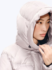 Women's Casual Hooded White Duck Down Purple Puffer Jacket