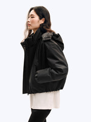 Women's Casual Hortob¨¢gy Goose Down Hooded Puffer Jacket