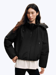 Women's Casual Hortob¨¢gy Goose Down Hooded Puffer Jacket