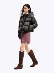 Women's Casual 10D Dark Purple 90% White Duck Down Jacket