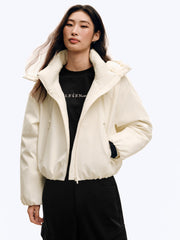 Women's Casual Hortob¨¢gy Goose Down Hooded Puffer Jacket