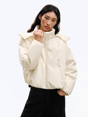Women's Casual Hortob¨¢gy Goose Down Hooded Puffer Jacket
