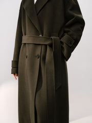 Women's Quiet Luxury Double-Faced Wool Robe Coat