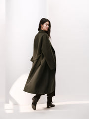 Women's Quiet Luxury Double-Faced Wool Robe Coat