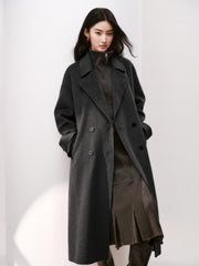Women's Quiet Luxury Double-Faced Wool Robe Coat