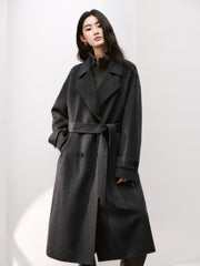 Women's Quiet Luxury Double-Faced Wool Robe Coat