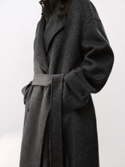 Women's Quiet Luxury Double-Faced Wool Robe Coat
