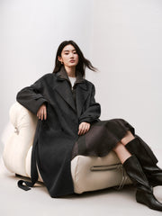 Women's Quiet Luxury Double-Faced Wool Robe Coat
