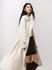Women's Quiet Luxury Double-Faced Wool Robe Coat