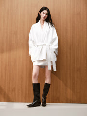 Women's Commuter  Wool-Blend Double-Face Robe Coat Set