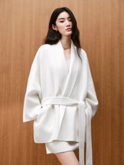 Women's Commuter  Wool-Blend Double-Face Robe Coat Set