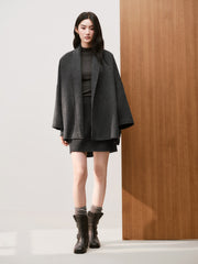 Women's Commuter Solid Wool-Blend A-Line Mini Skirt