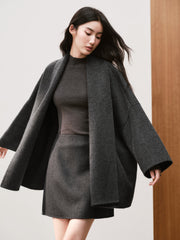 Women's Commuter  Wool-Blend Double-Face Robe Coat Set