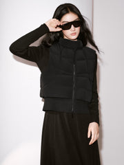 Women's Casual Waist-Cinching Paneled Lightweight Down Jacket