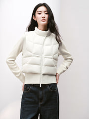 Women's Casual Waist-Cinching Paneled Lightweight Down Jacket