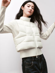Women's Casual Waist-Cinching Paneled Lightweight Down Jacket