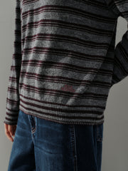 Women's Casual Contrast-Stripe Wool Knit Cover-Up