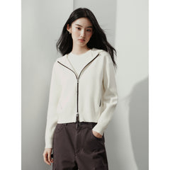 Women's Commuter Double-Zip Hooded Knit Cardigan