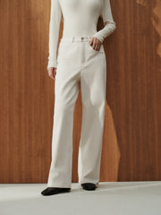 Women's Commuter Yak Down Warm White Wide-Leg Jeans