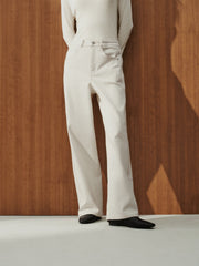 Women's Commuter Yak Down Warm White Wide-Leg Jeans