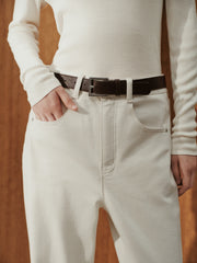 Women's Commuter Yak Down Warm White Wide-Leg Jeans