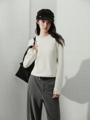 Women's Y2K Soft Knit Long-Sleeve T-Shirt with Finger-Hole Cuffs
