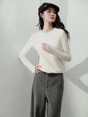 Women's Y2K Soft Knit Long-Sleeve T-Shirt with Finger-Hole Cuffs