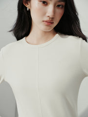 Women's Y2K Soft Knit Long-Sleeve T-Shirt with Finger-Hole Cuffs