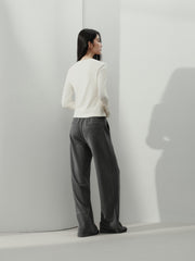 Women's Y2K Soft Knit Long-Sleeve T-Shirt with Finger-Hole Cuffs
