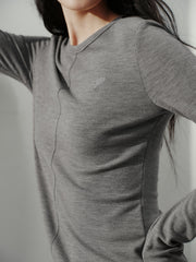 Women's Y2K Soft Knit Long-Sleeve T-Shirt with Finger-Hole Cuffs