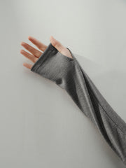 Women's Y2K Soft Knit Long-Sleeve T-Shirt with Finger-Hole Cuffs