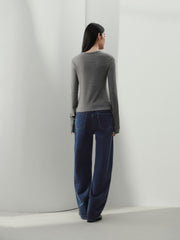 Women's Y2K Soft Knit Long-Sleeve T-Shirt with Finger-Hole Cuffs
