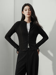 Women's Casual Sporty Stand-Collar Zip Cardigan