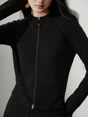 Women's Casual Sporty Stand-Collar Zip Cardigan