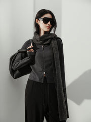 Women's Casual Sporty Stand-Collar Zip Cardigan
