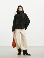Women's Vintage Goose Down Jacket with Detachable Fur Collar